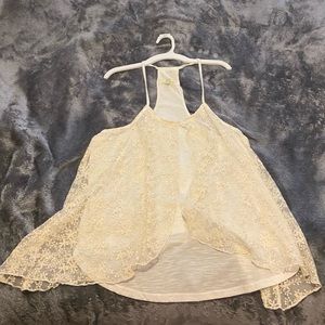 Flowy lace ivory colored tank